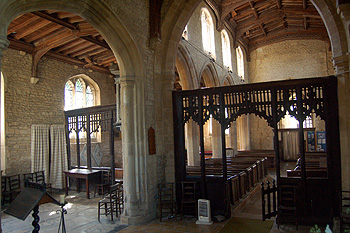 The nave and south aisle seen from the chancel May 2011